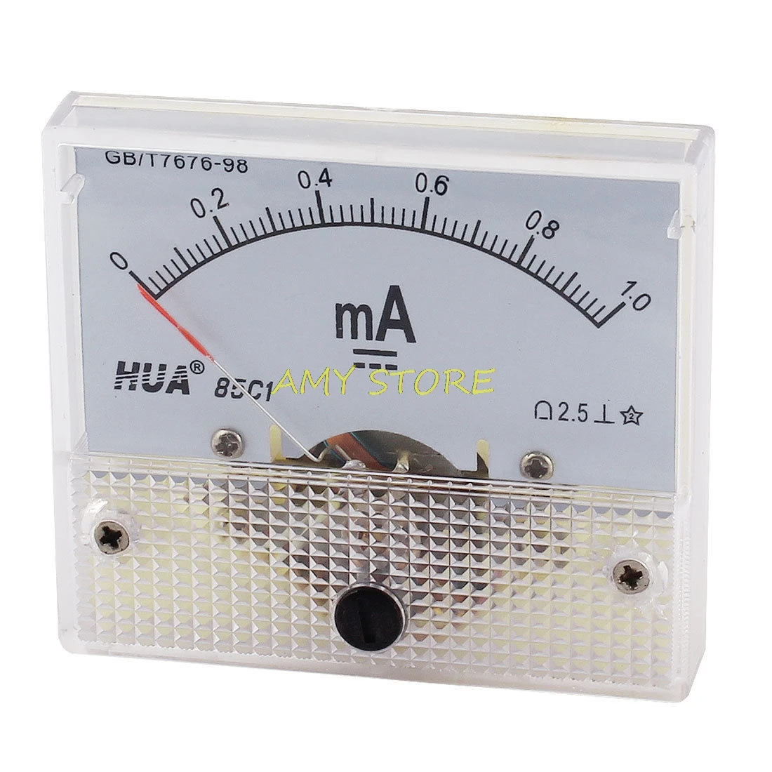 

85C1 DC 0-1mA Class 2.5 Rectangle Panel Analog Ammeter Gauge Amperemeter Meter