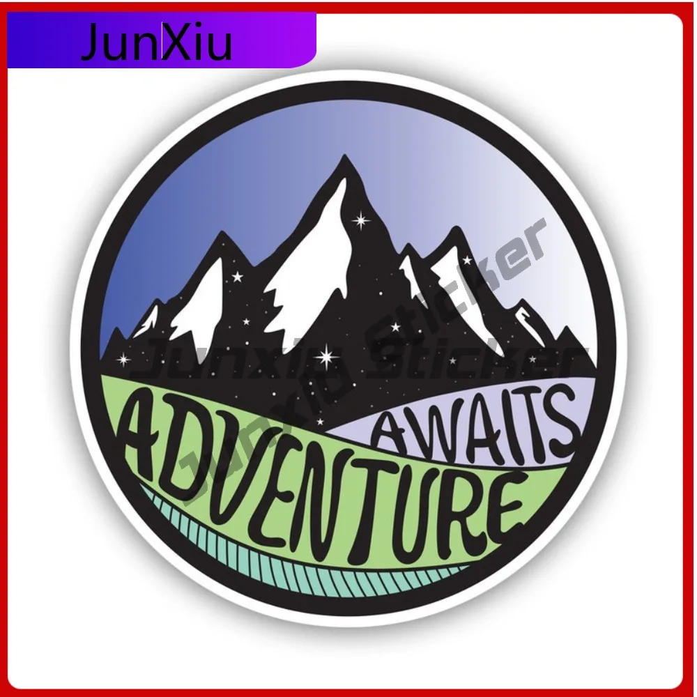 

Adventure Awaits Mountain Fade Resistant Sun Resistant Cool For Bumper Helmet Car Window Easy Apply Removable Decor Laptop