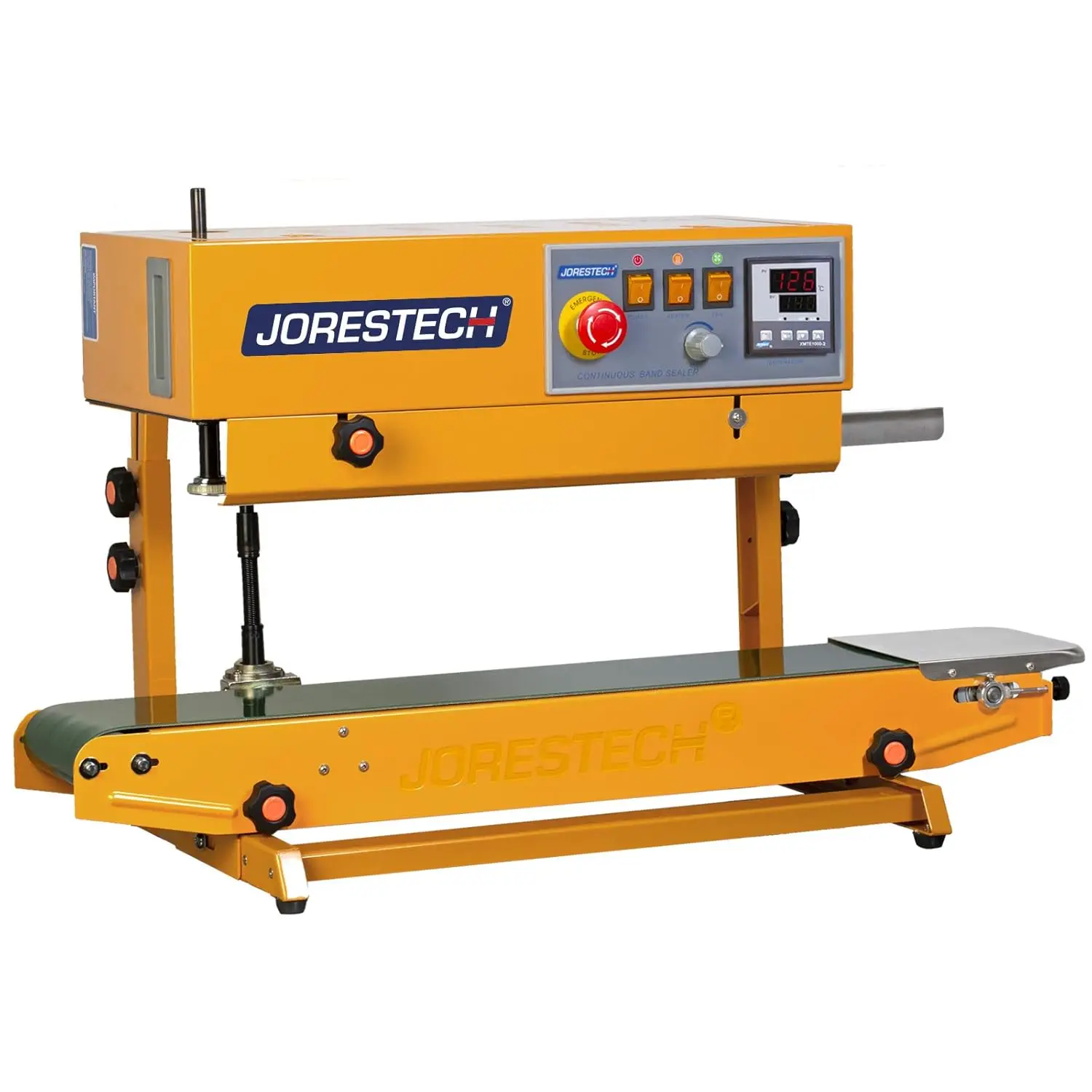 Jorestech Industrial Continuous Band Sealer For Plastic & Laminated Bags Horizontal/Vertical With Upgraded Digital Temperature