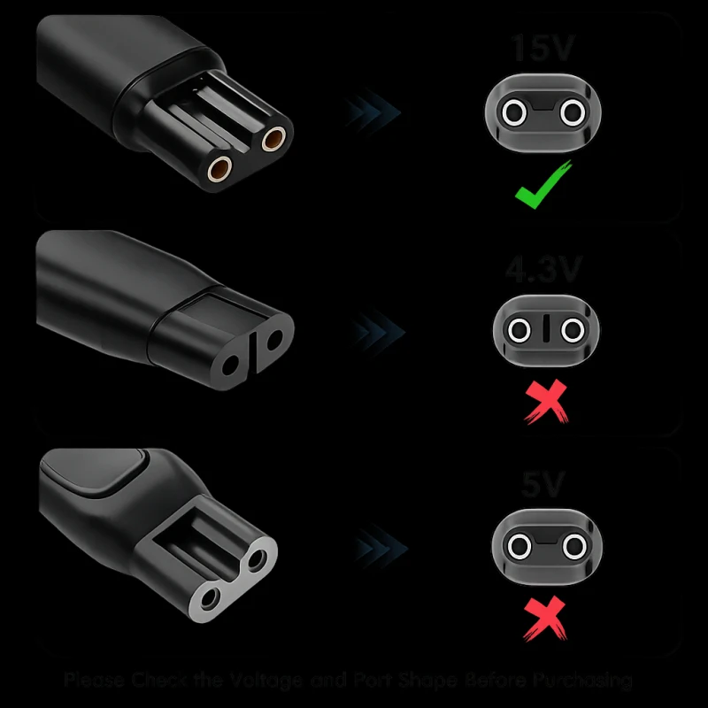 15V USB Charging Cord Compact Durable, Fits 3000 5000 Series One Blade QP6651 QP6510 Electric Shaver Beard Trimmer
