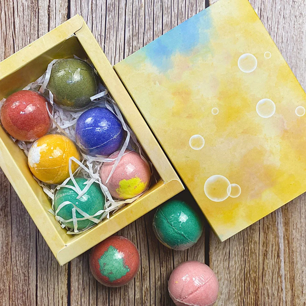 

6pcs Natural Bath Salt Balls Soothe Skin Relieve Fatigue Promote Circulation Home Hotel Use Bathing Bubble Ball