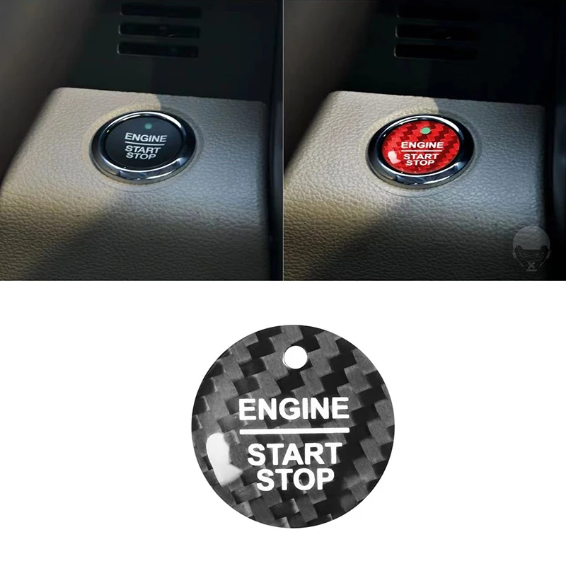 Carbon Fiber Start Stop Push Button Engine Ignition Switch Protective Sticker For Ford Focus Fiesta Puma Ranger Kuga MK7 MAX F15