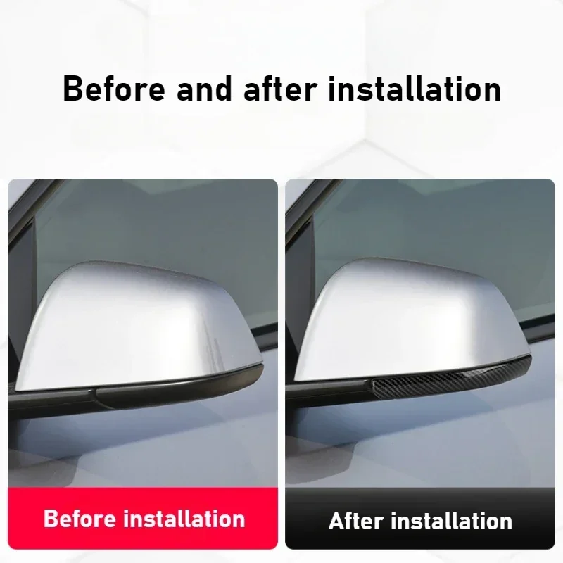 For Tesla Model Y/3/3+ Y Juniper Rear View Mirror Anti-collision Strip Cover Reverse Mirror Anti-scratch Sticker Car Accessories