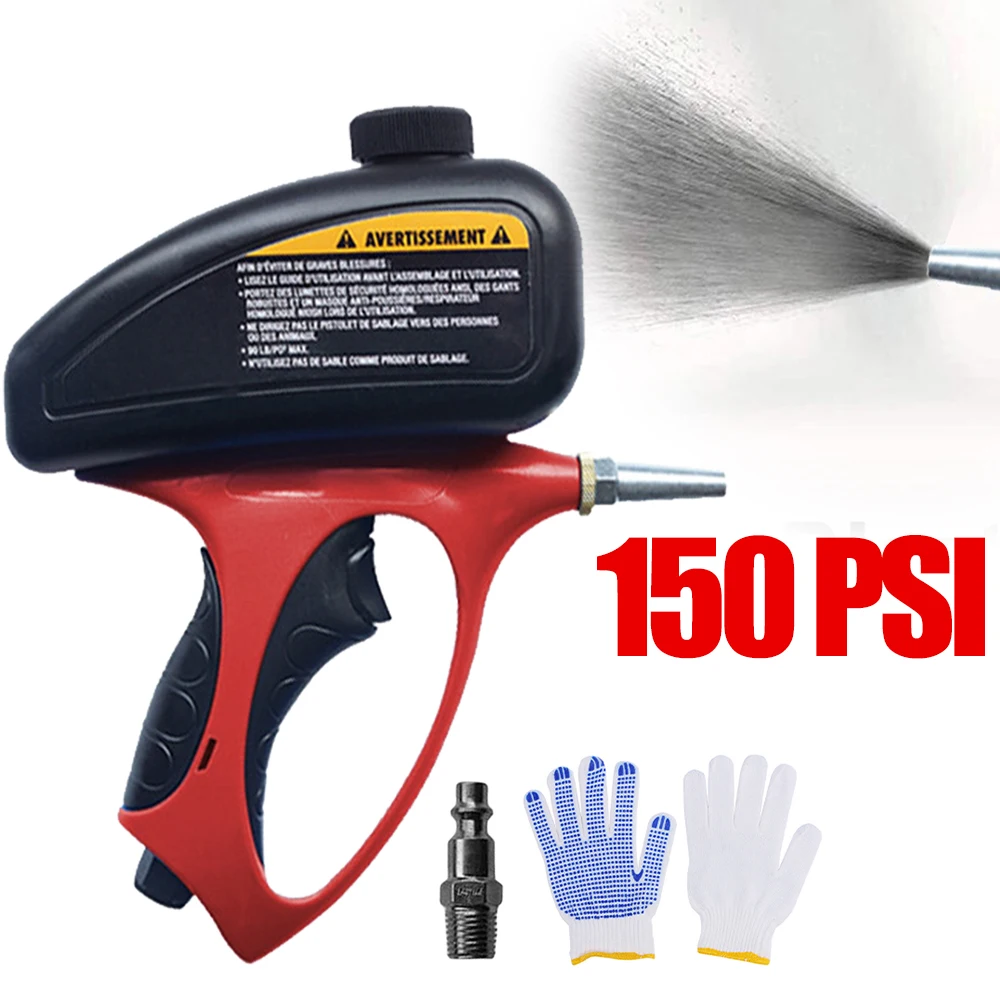 150 PSI Anti-rust Sandblaster Handheld Pneumatic Sand Blasting Machine Glass Tombstone Sandblasting Machine with Nozzle