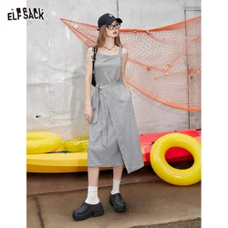 ELFSACK 2024 Summer New Arrivals Grey casual camisole dress for women, sleeveless vest dress