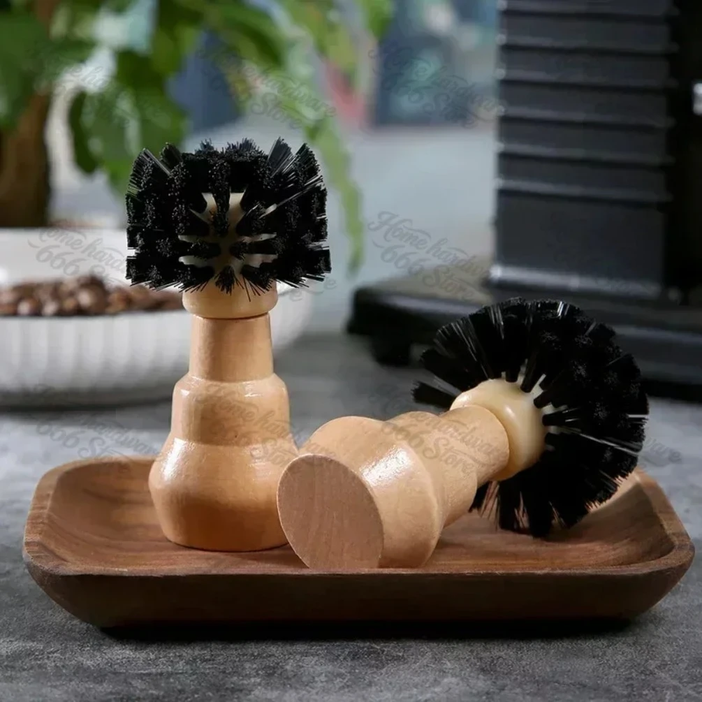 Cleaning Brush  Espresso Coffee Tamper Cleaning Brush 51mm 54mm 58mm Tool with Wooden Handle Barista