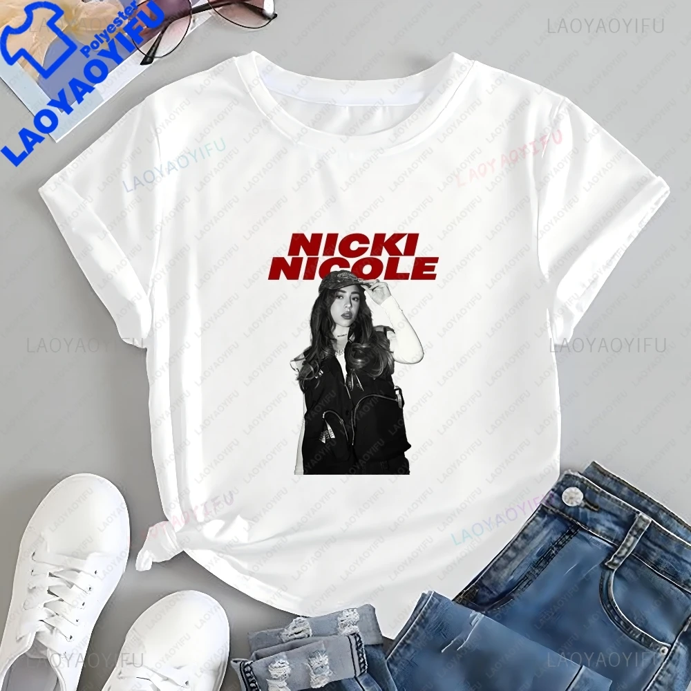 Camiseta con estampado de Nicki Nicole Rap, camiseta unisex de manga corta con tendencia neutra de Nicki Nicole, camiseta gráfica de gran tamaño