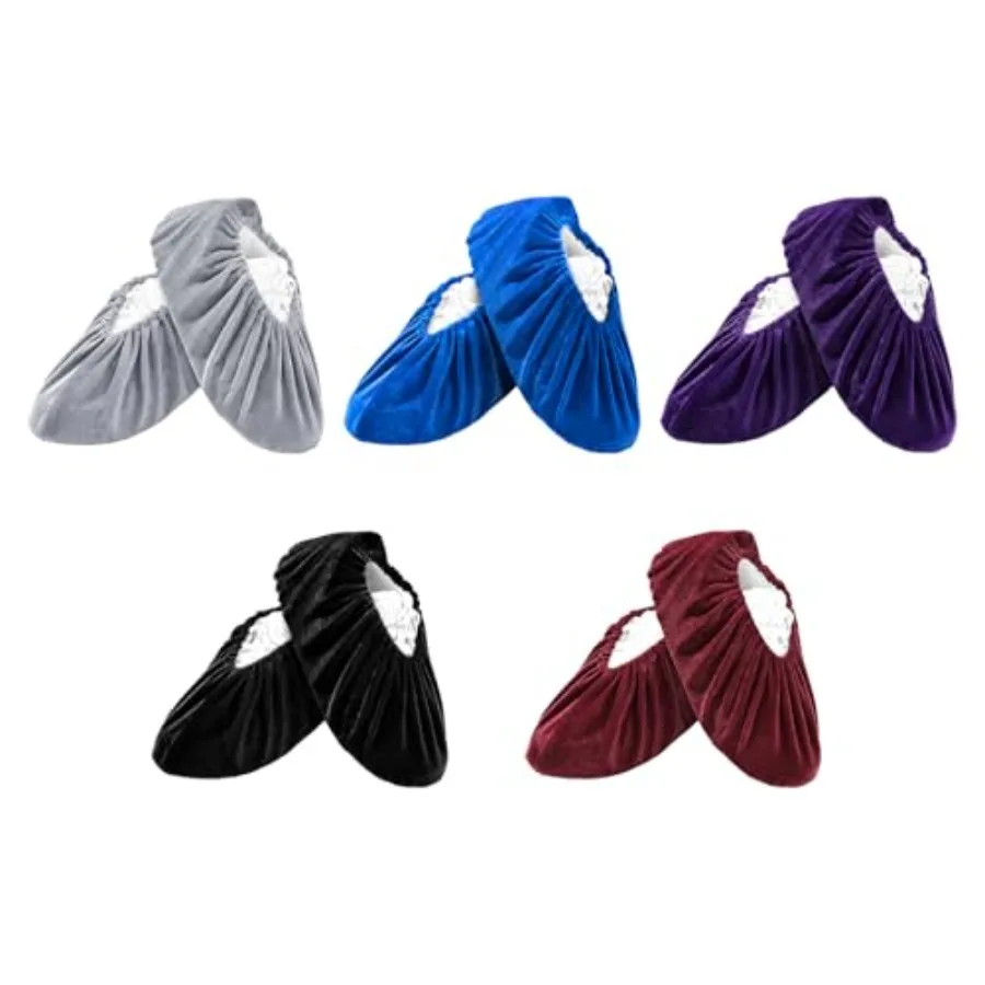 Fundas Antideslizantes para Zapatos para Interiores, 5 Pares de Fundas de Tela Reutilizables y Lavables para el Hogar y el Bolero, Talla Única para la Mayoría de Hombres y Mujeres