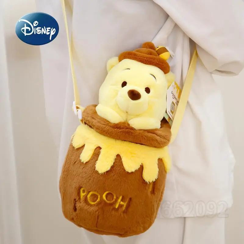 Disney Pooh Bear New Plush Crossbody Bag Luxury Brand Original Mini Women\'s Bag 3D Cartoon Girl One Shoulder Crossbody Bag