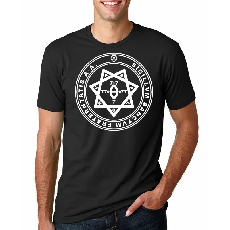 Aleister Crowley Seal Okkultismus Thelema Printed T-shirt New Style Streetwear Summer Casual Hipster Fashion Ventilate Men Tee