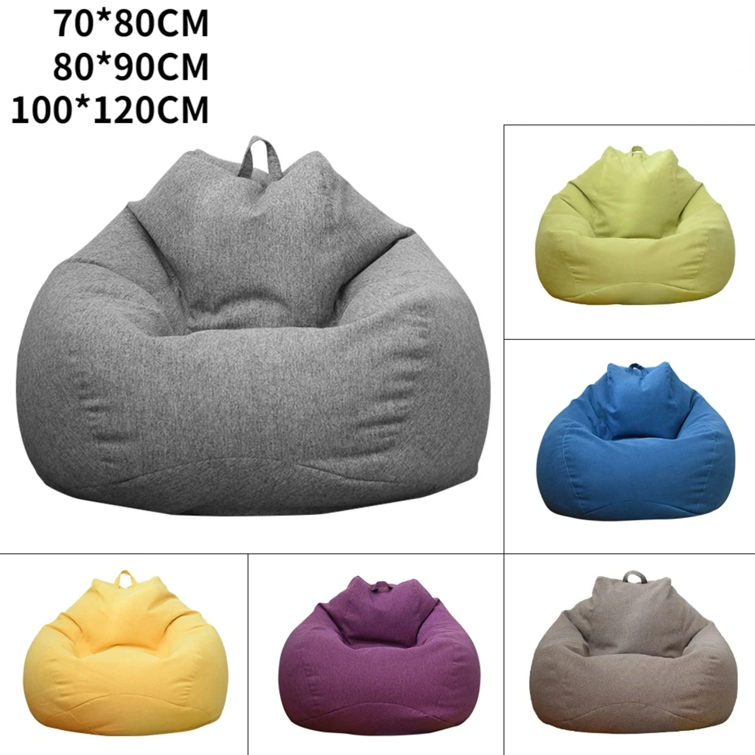 Comfortable Large Bean Bag Sofa Cover for Adults - Outdoor Lazy Seat Bag Couch Cover without Filler, Tatami Chairs Cover Coverup