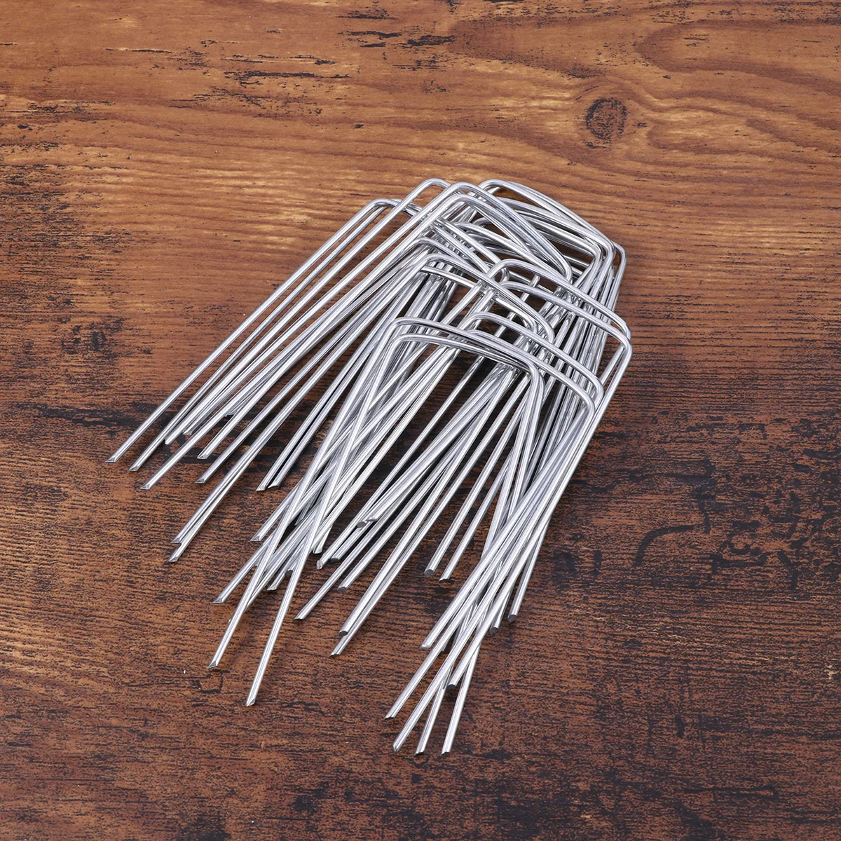 

50PCS Galvanized Ground Pegs Metal Tent Stakes U Shape Garden Pegs Silver Lightweight Durable AntiCorrosion Outdoor Gardening