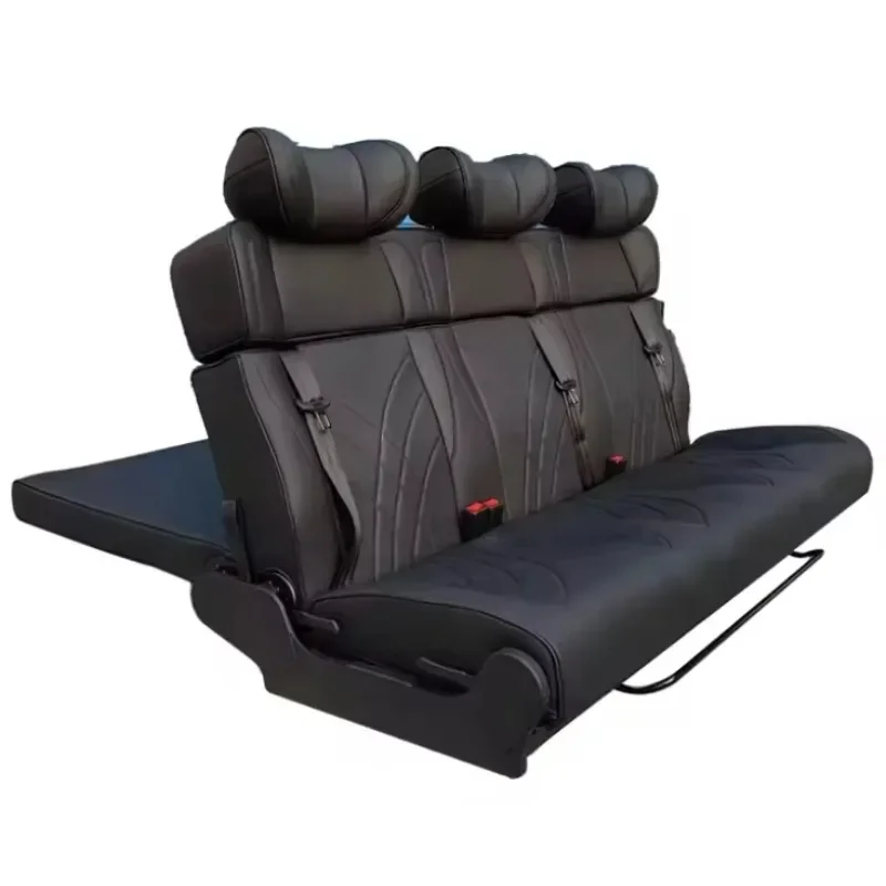 High Quality Customizable Three-Fold Leather Seat Bed for RV Van Motorhome Caravan Seat Modification Car Seat Bed Campervan Van
