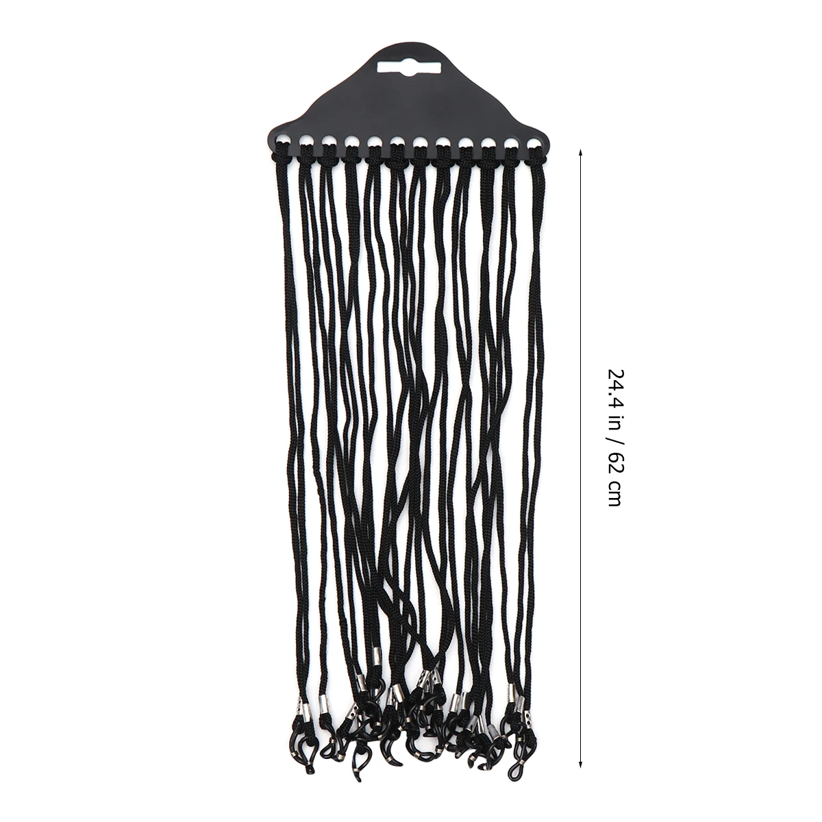 

1 Bag of 48Pcs Nylon Glasses Elastic Strap Belt Eyewear Cord Glasses Neck Strap Eyeglasses Rope Chain Cord (Black)