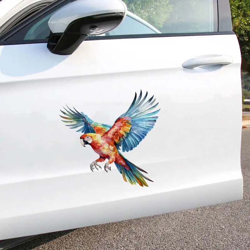 Watercolor Parrot Car Stickers Decal Vinyl Waterproof Outdoor Car Bumper Window Notebook Computer Decoration Auto Parts SH794