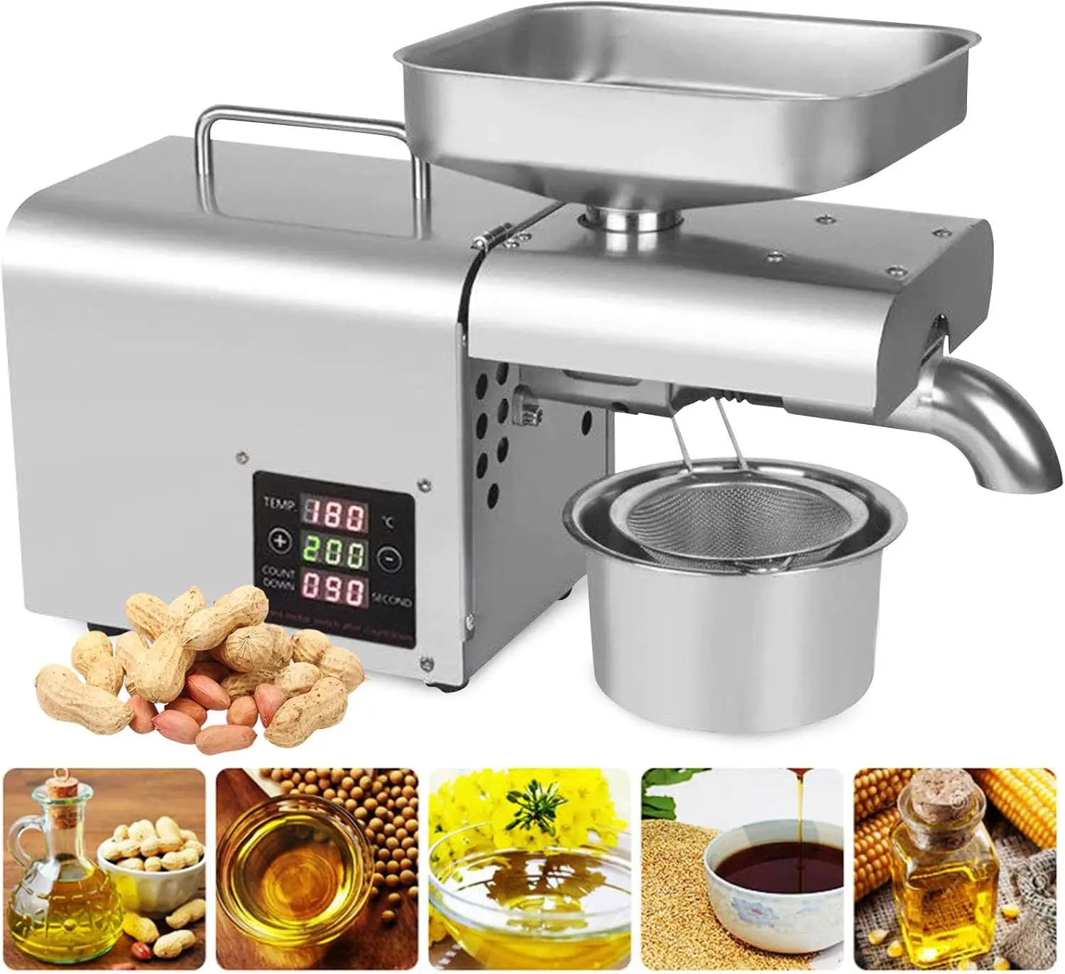 Automatic Stainless Steel Oil Press Machine Industrial Nuts Seeds Oil Extractor Organic Oil Expeller Presser Pressing Machine 11