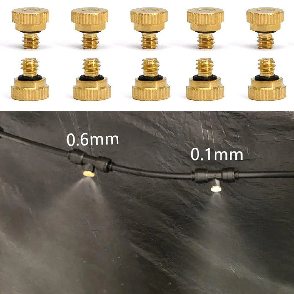 10 Stück Messing Mescolareng Düsen Niederdruck Zerstäubung Mescolareng Sprühgerät Wasserschlauch Düse für Gewächshaus, Landschaftsbau