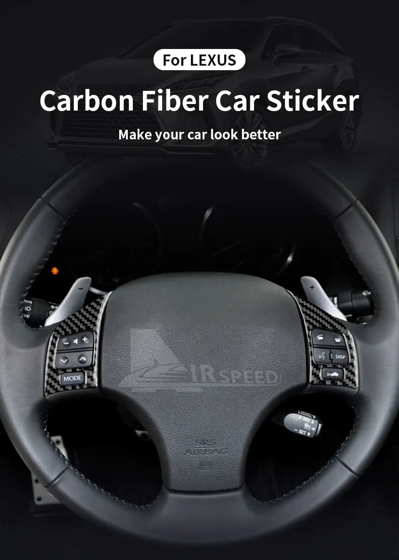 Real Soft Carbon Fiber Aufkleber Für Lexus IS250 300 350C 2006 2007 2008 2009 2010 2011 2012 Lenkrad Taste Schalter trim Auto – Detail 1