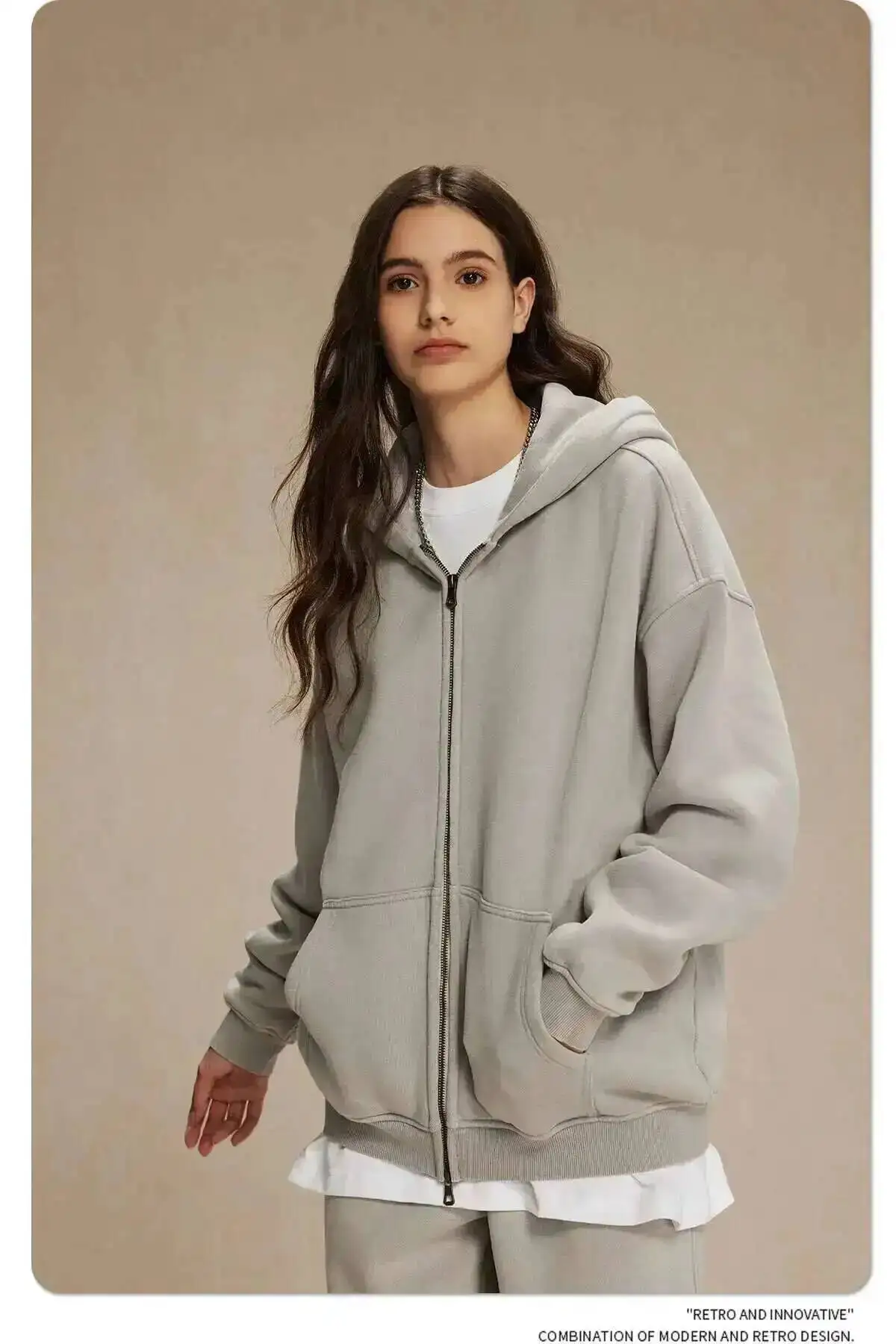 IEFB Men's Wear Wax Printing Vintage Male Hoodies Oversized Loose Zipper Water Washed Plush Sweatshirt Trendy New 9C9349 16 S1440f91261ec42c4be745f66a1da49d9o