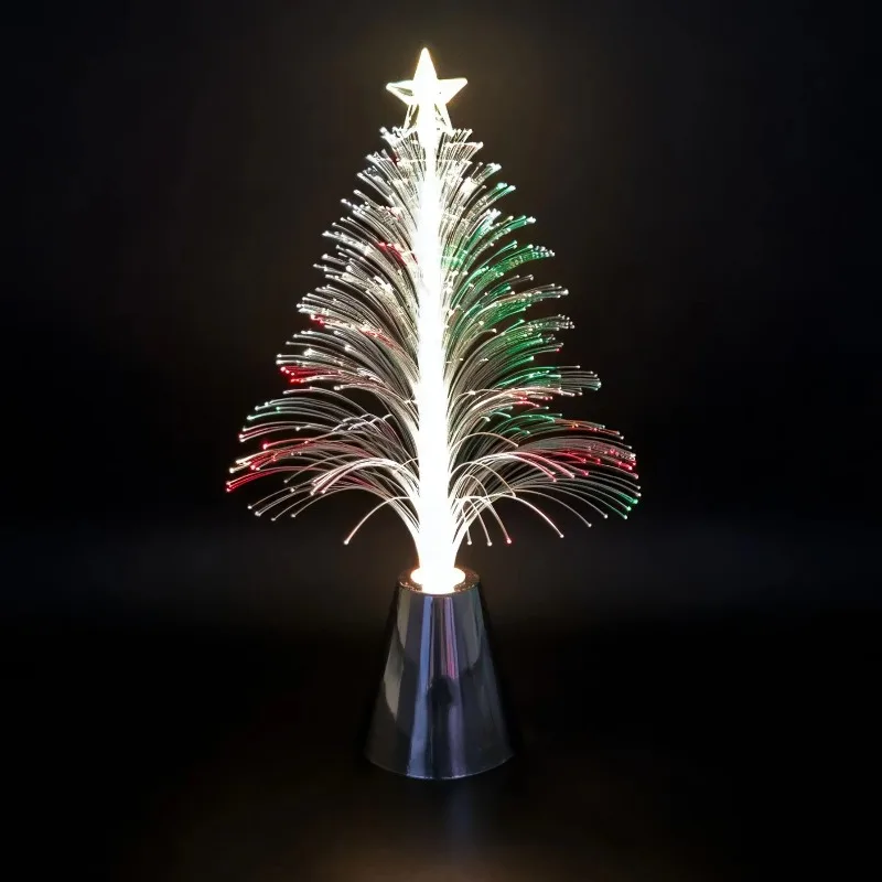 Color‑Changing LED Fiber Optic Christmas Tree Light Mini Tabletop Decor Lamp for Bedroom Indoor Xmas Holiday Atmosphere Ornament