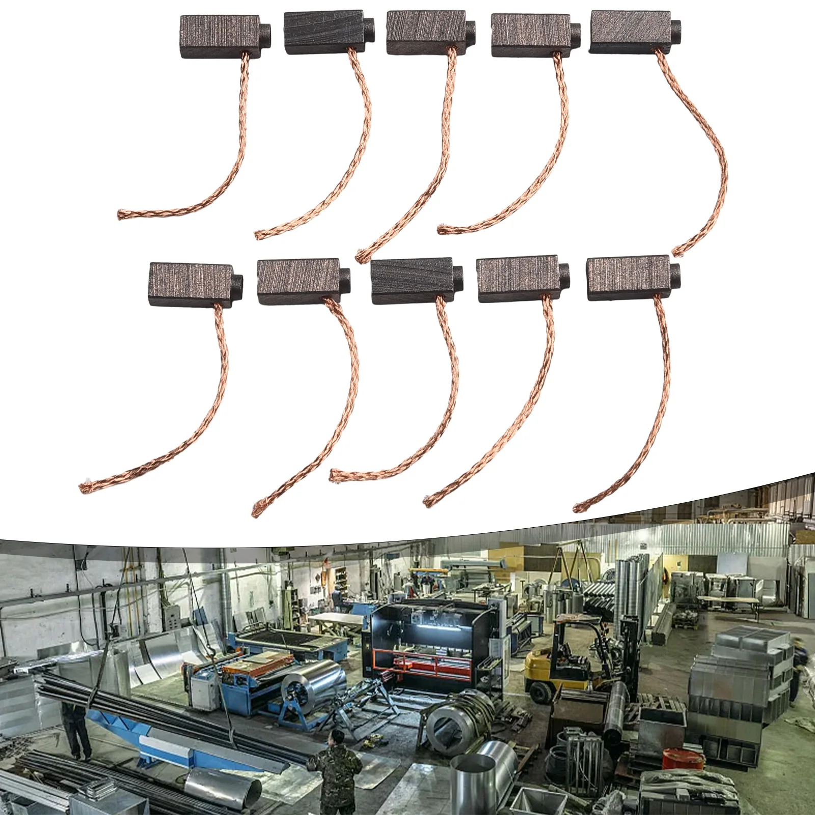 

Electric Motor Brush Carbon Brushes Replacement Kit 10pcs 5x6x14mm for Motor Commutator and Slip Ring Applications