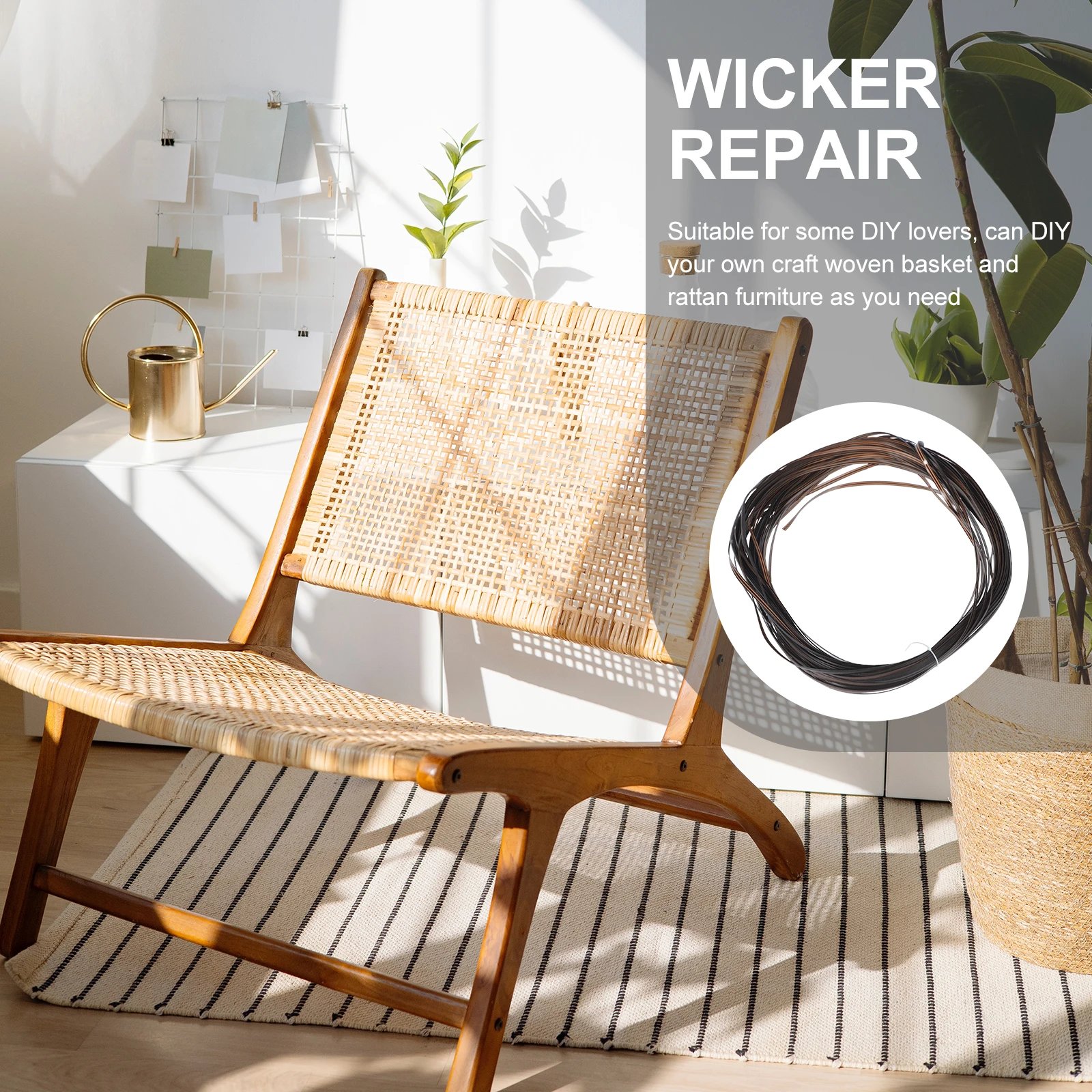 

650Cm Rattan Kit Pe Plastic Wicker Furniture Repair Material Weather Resistant Durable Outdoor Diy Storage Basket Making Wicker