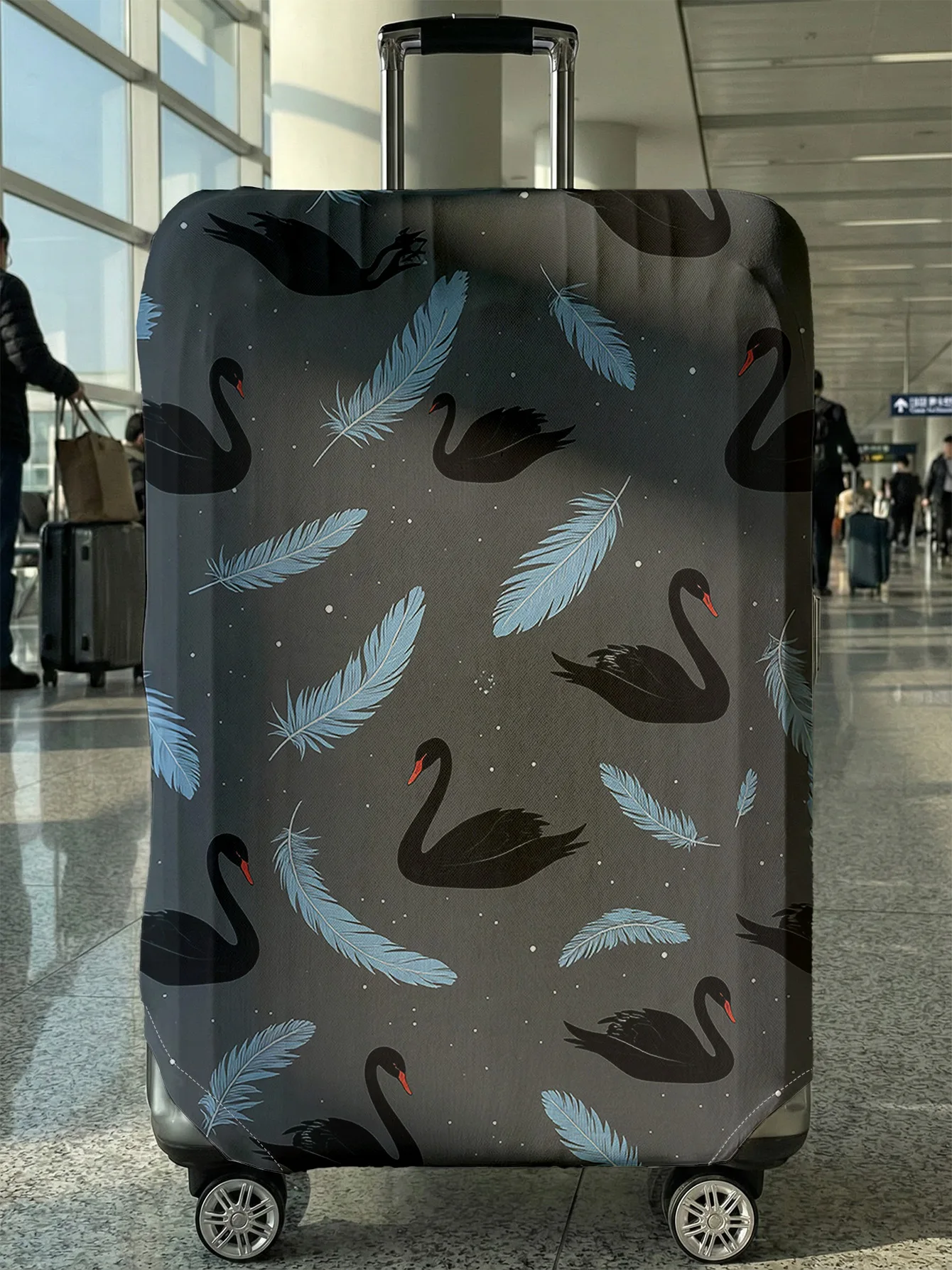

Black Swan full printed luggage protection cover, suitable for 18-32 inch luggage covers, luggage handle gloves, travel accessor