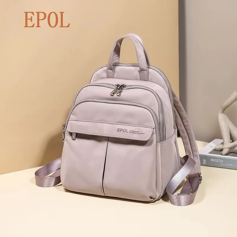 EPOL Women's Small Backpack 2026 Trend Lightweight Nylon Large Capacity Backpacks Airplane Cabin Travel Fashion Backpack 6098-08