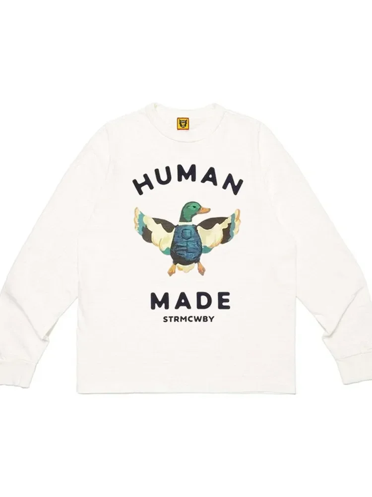 Human Made Duck Graphic Long Sleeve T Shirt Boxy Crewneck Unisex Casual Top