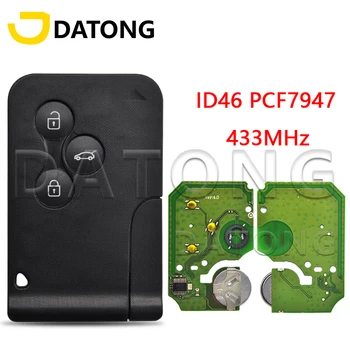 Datong World สําหรับ Renault Megane Scenic 2003-2008 REMOTE Key 433 MHz ID46 PCF7947 ชิป 3 ปุ่มเปลี่ยนสมาร์ทการ์ดคีย์