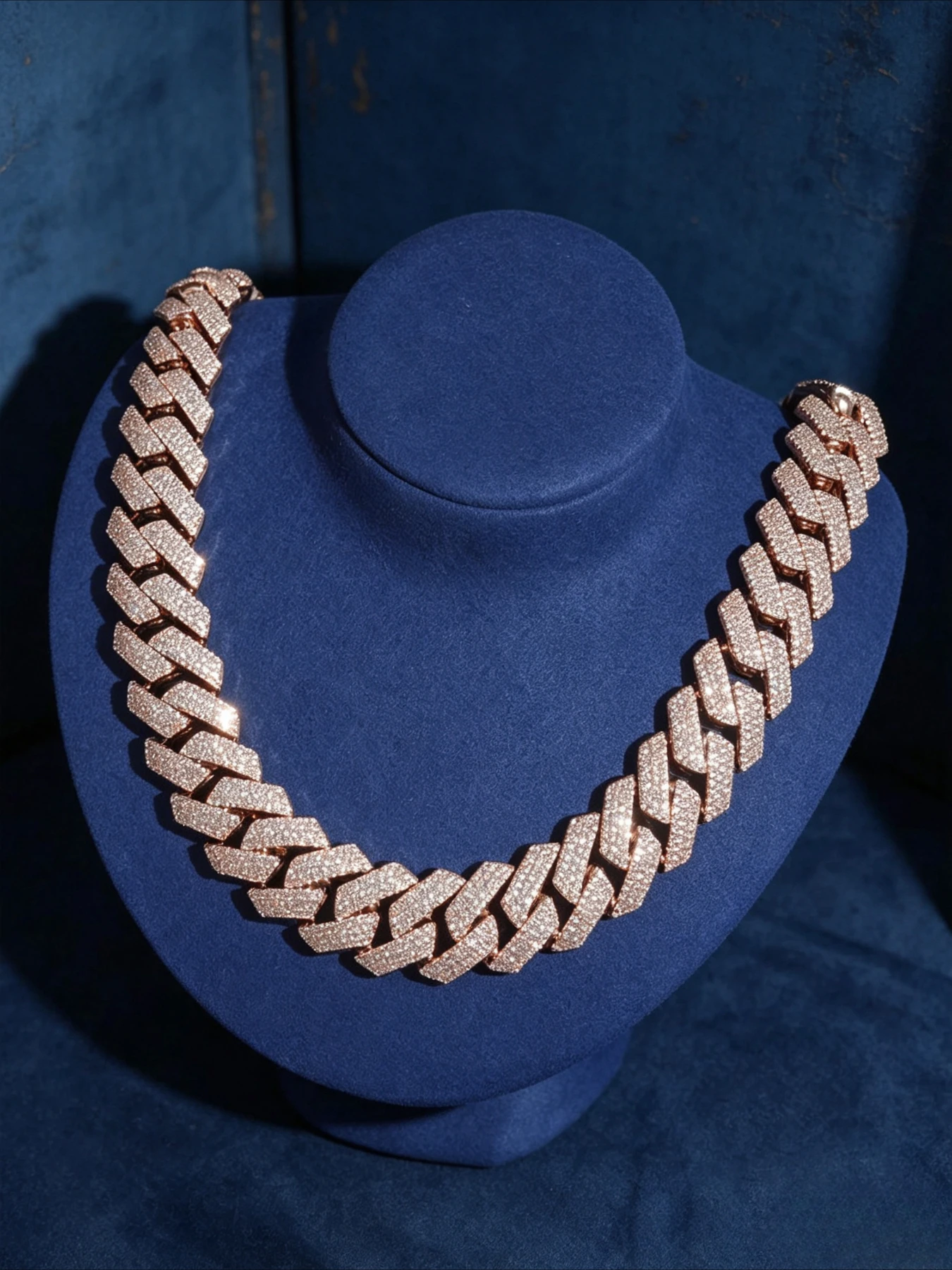 4-Row Miami Cuban Chain with Diamond Lock 20mm Classic,American Hip Hop Trend Jewelry Glossy and Transparent,Exquisite Packaging