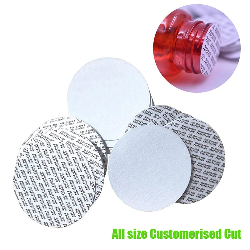 600pcs Round Cap Liner Gasket Self-adhesive Press Sensitive Pads for Jar Foam PS Safety Sealers Bottle Tamper Size Custom Cut