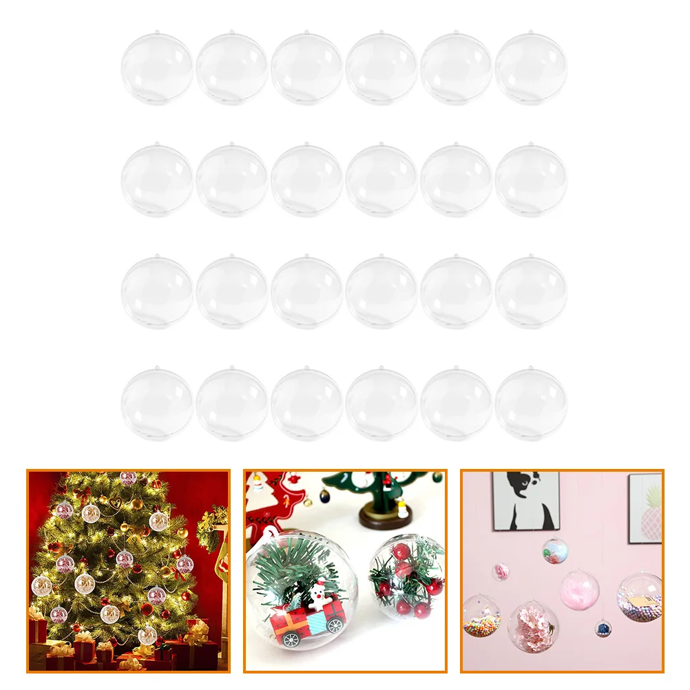 

24Pcs Xmas Ball Ornament Clear Plastic Fillable Hanging Balls Christmas Tree Decorative Party Supplies Christmas Tree Ornaments