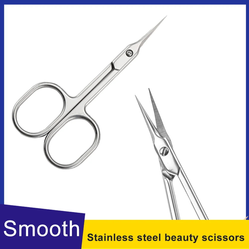 Stainless Steel Russian Dead Skin Scissors To Deal with Nail Art Pointed Scissors Beauty Scissors with Four Edges