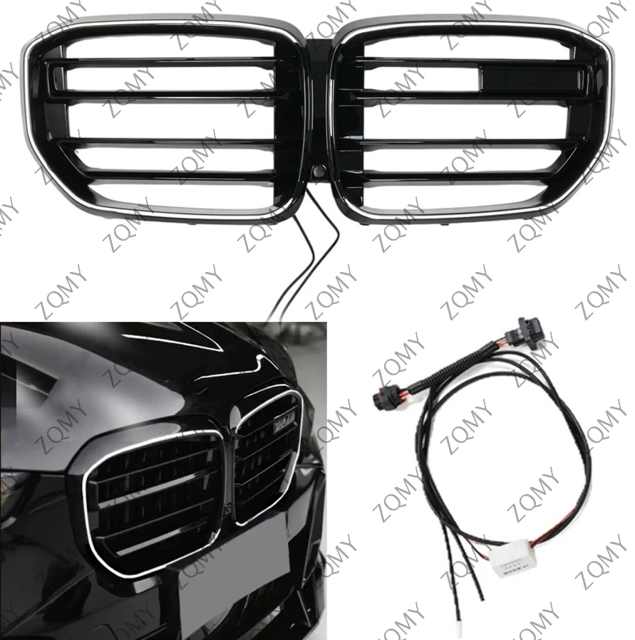 Ersatz-Frontkühler-ABS-Racing-Grill für BMW X5 G05 M-Sport LCI 2023–2025, schwarzes Front-Upgrade auf LED-Grill im X5M-Stil