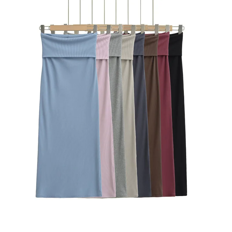 

2025 расклешенная облегающая длинная юбка выше колена, сексуальная одношаговая юбка с высокой талией, утягивающая удобная юбка-миди