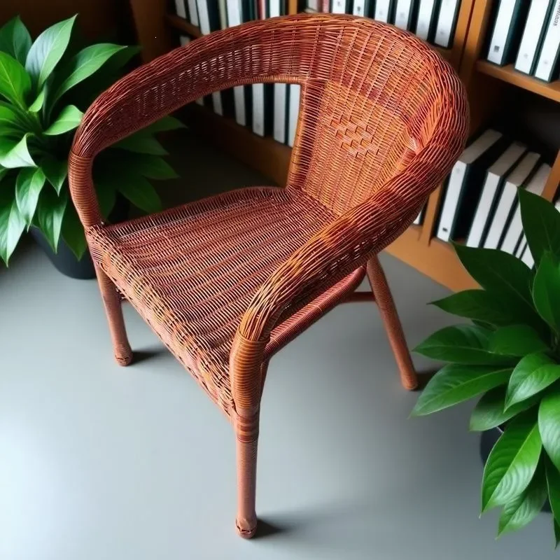 for Balcony Rattan Chair Outdoor Woven Chair with Back Table and Chair Three Piece Set Elderly Woven Leisure Armchair
