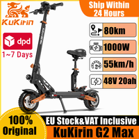 EU In Stock KuKirin G2 Max 48V 20Ah Electric Scooter 80KM Long Range Kickscooter 1000W Power 55KM/H Top Speed Detachable Seat