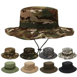 Camouflage Boonie Men Hat Tactical US Army Bucket Hats Military Multicam Panama Summer Cap Hunting Hiking Outdoor Camo Sun Caps