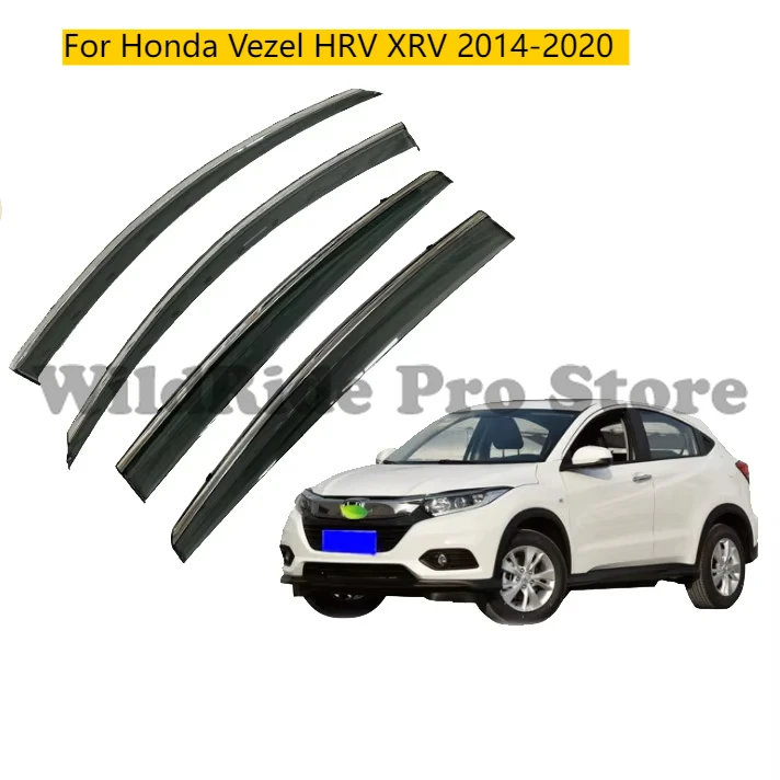 

Window Vent Visors Compatible with Honda Vezel HRV XRV 2014-2020 Tape-on Side Window Deflectors Visors 4Piece Rain Guard for Car