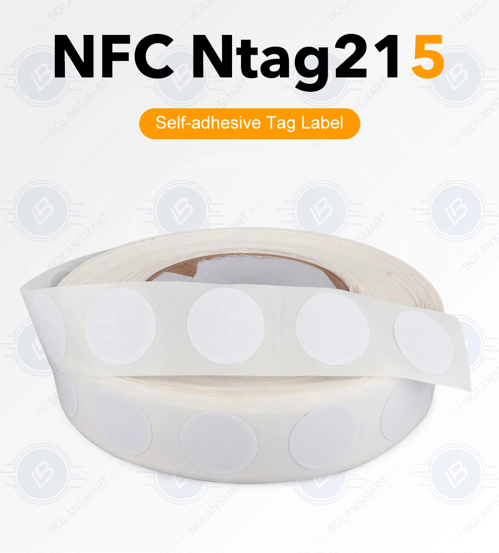 Ntag215 Self-adhesive NFC Lable Tag Sticker 13.56MHz ISO14443A White Universal 215 RFID Phone Available Adhesive Label