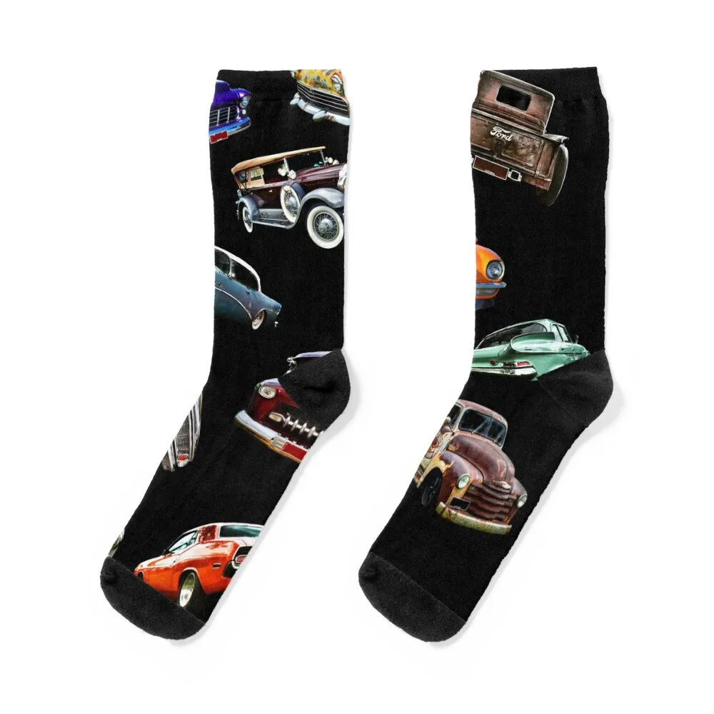 

Classic Car Collage Socks funny gifts Christmas Wholesale soccer anti-slip Socks Man Women's