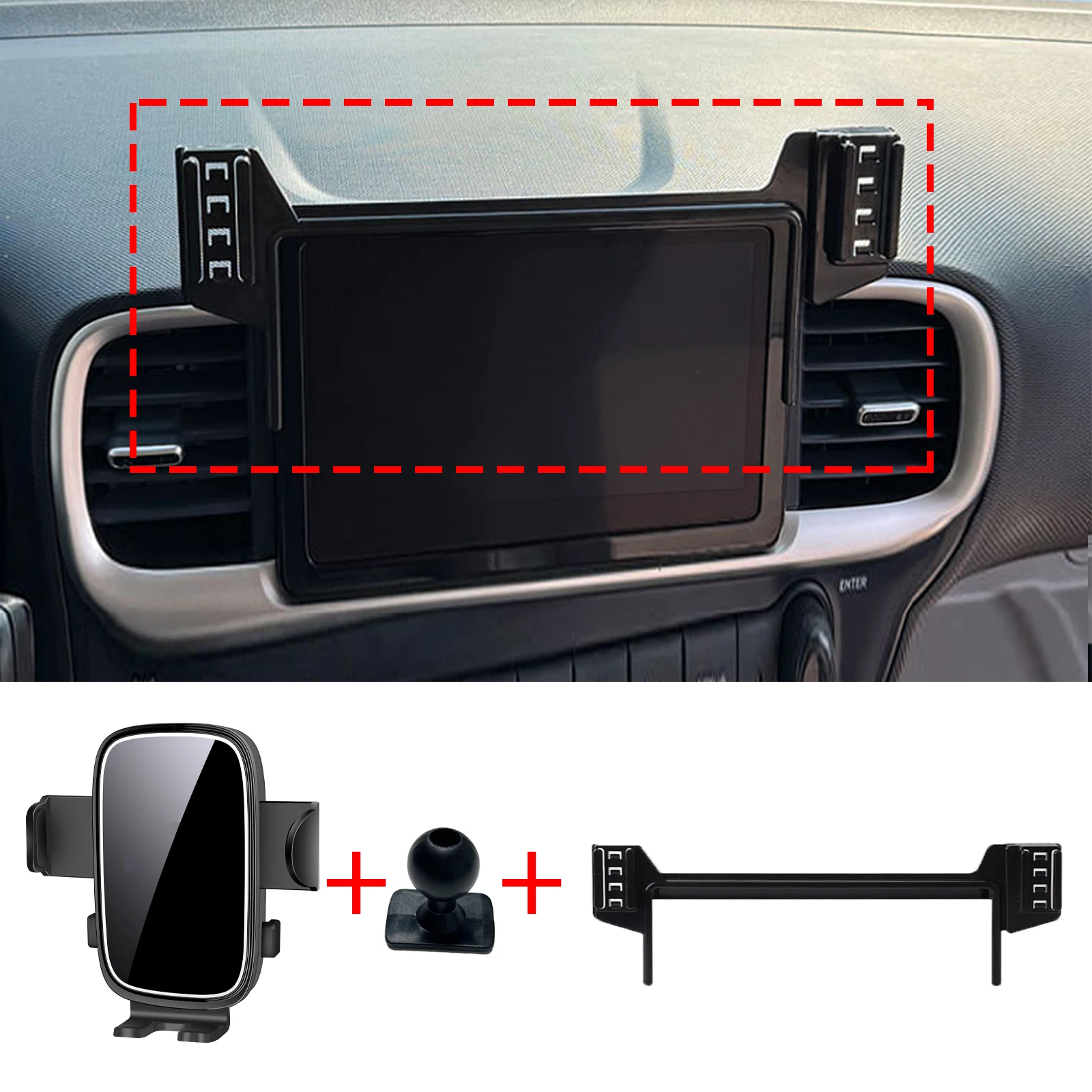 

for Hyundai VENUE 2019-2025 （8inch）Specific Dashboard Navigation Phone Holder Mount Design Car​​ accessoires