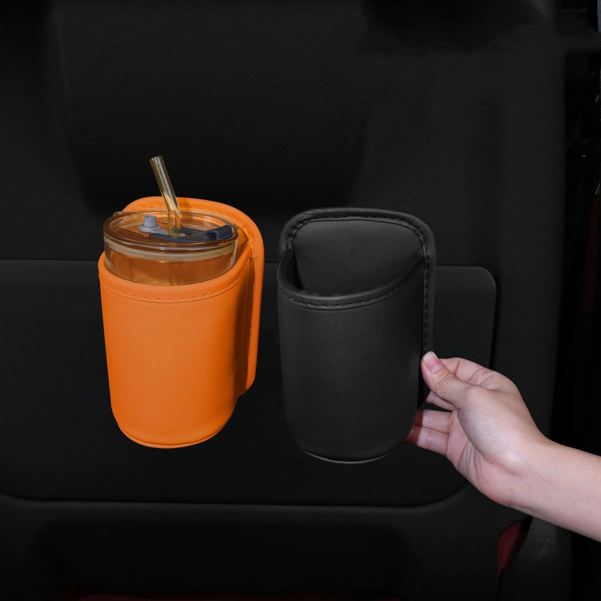 

Universal Car Cup Holder Beverage Storage Organizer Multi-Purpose Vehicle Leather Car Door Seat Back Car Accessories
