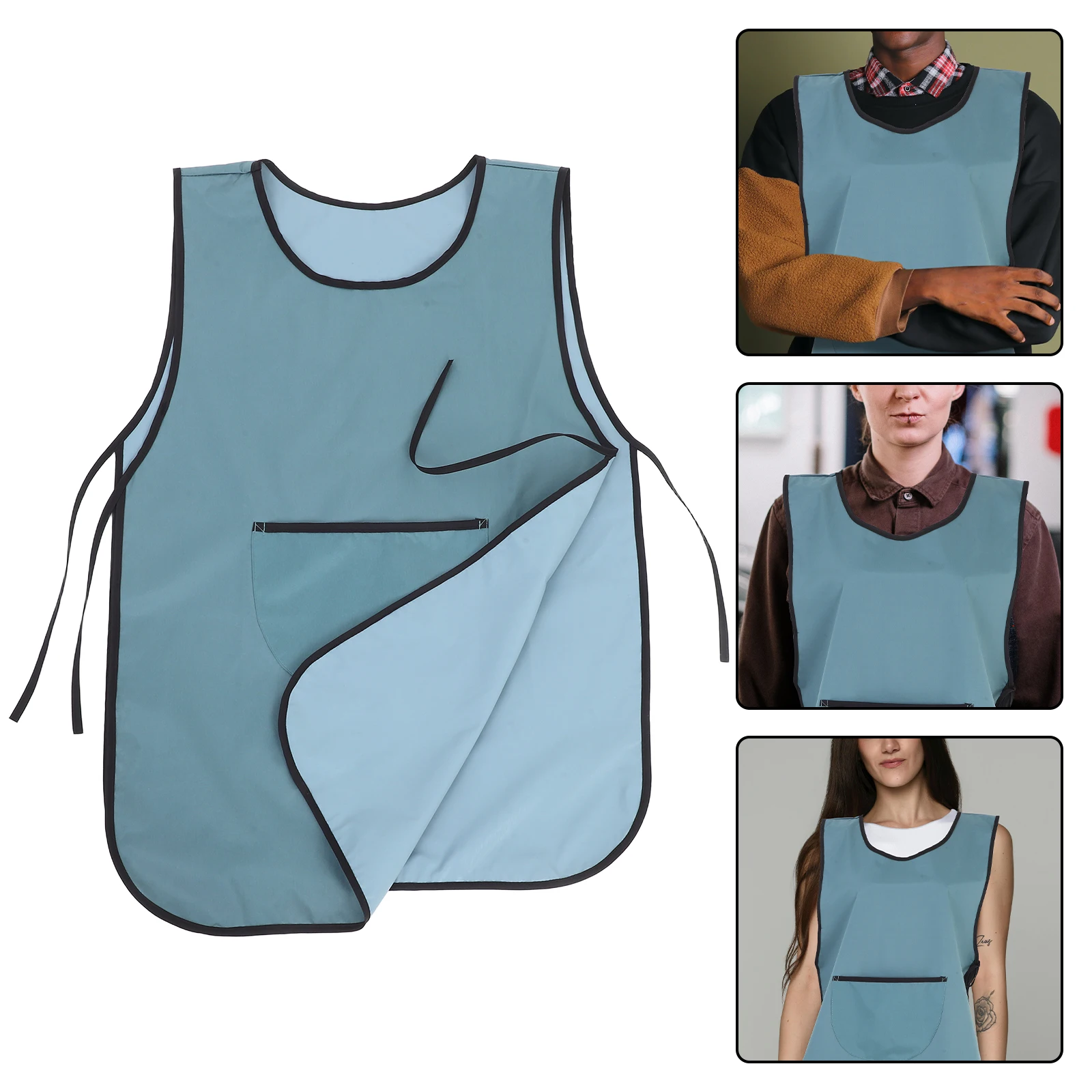 

Waterproof Sleeveless Hairdresser Hair Stylist Anti-Stain Cooking Baking Apron For Home Use Dishwashing Grooming