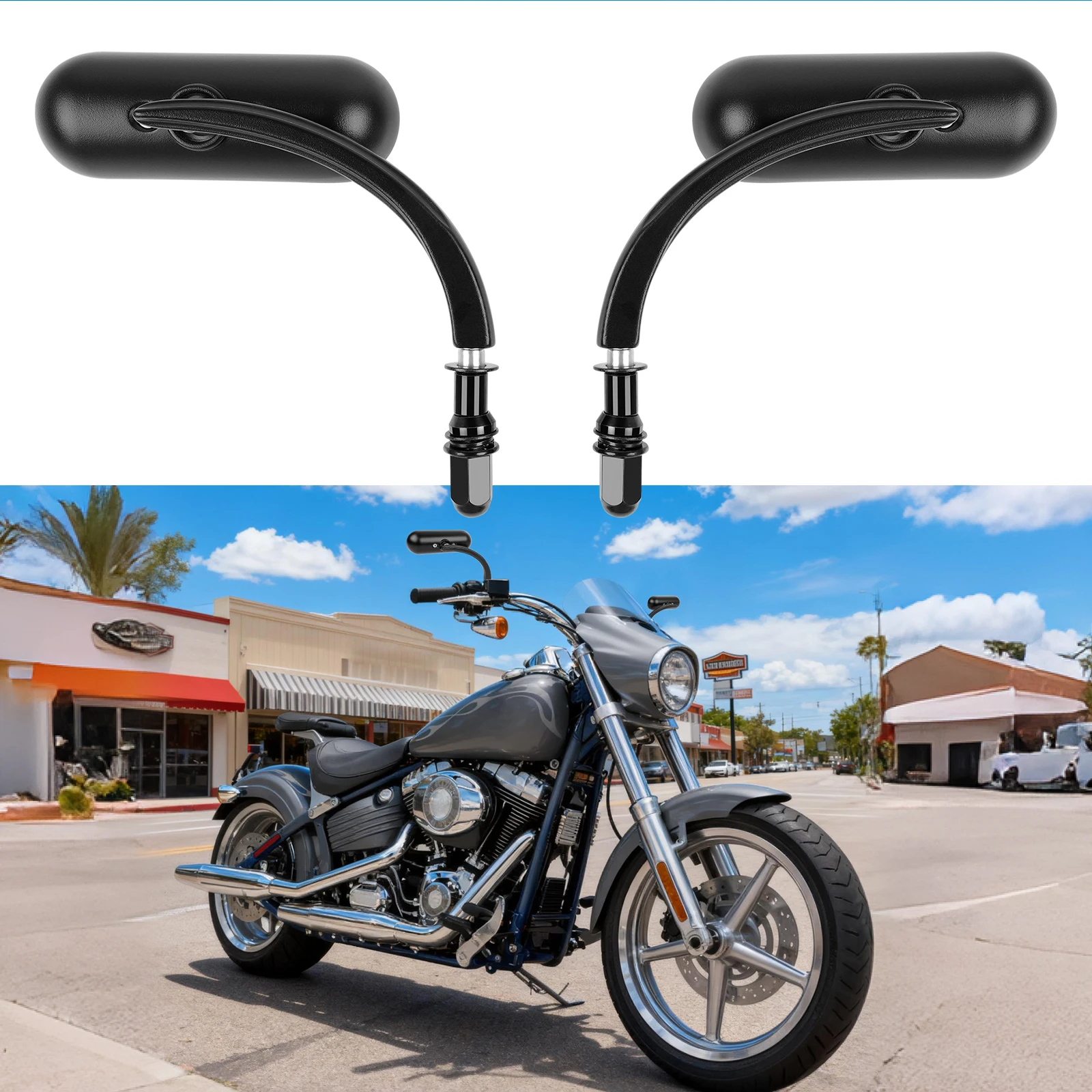 

Universal Black Chrome Motorcycle Rearview Side Rear View Mirror For Harley Davidson Touring Road Street Glide Accessories