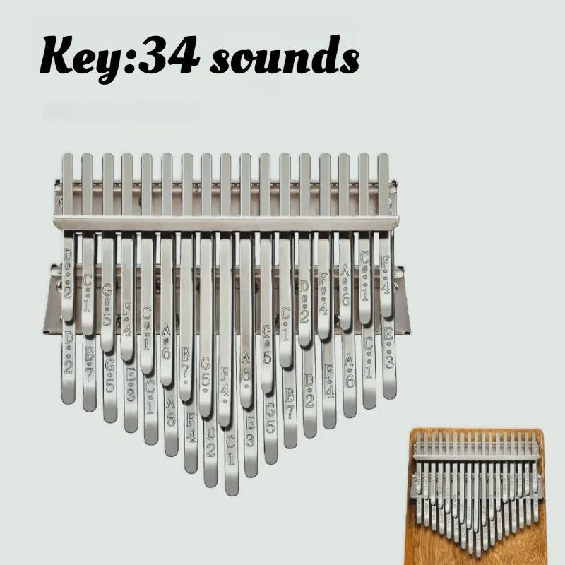 

Металлические 34-клавишные аксессуары Kalimba, гладкие портативные высококачественные шрапнели с чистым звуком, профессиональные аксессуары для музыкальных инструментов