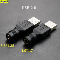 Cltgxdd 1piece DC 3.5 * 1.35/4.0 * 1.7MM female socket to USB 2.0 male socket DC power plug connector laptop converter adapter