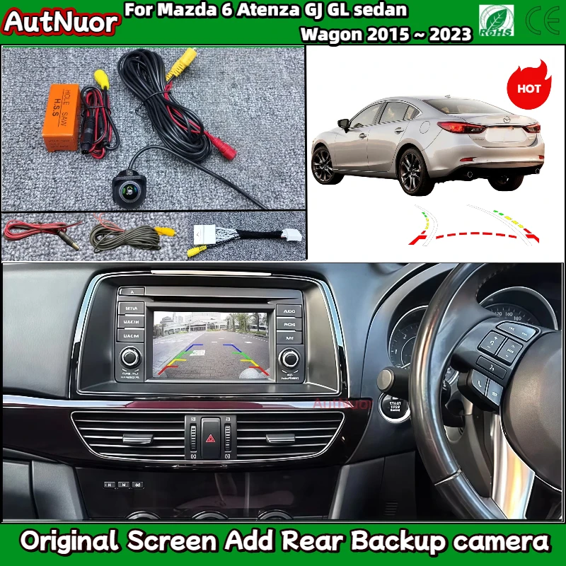 For Mazda 2 Sedan M2 Demio DJ Hatch 2015 - 2025  Rear Reverse Camera HD Dynamic Trajectory Parking Backup Camera Work OEM Screen