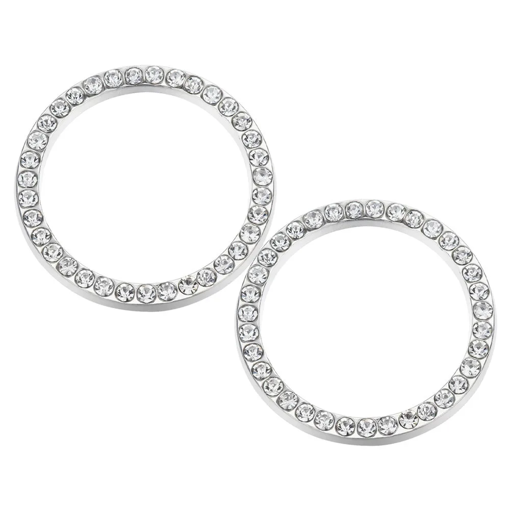 

2Pcs Push to Start Button Cover Engine Start Stop Button Cover Rhinestone Decoration Ring Car Interior Accessories Stylish